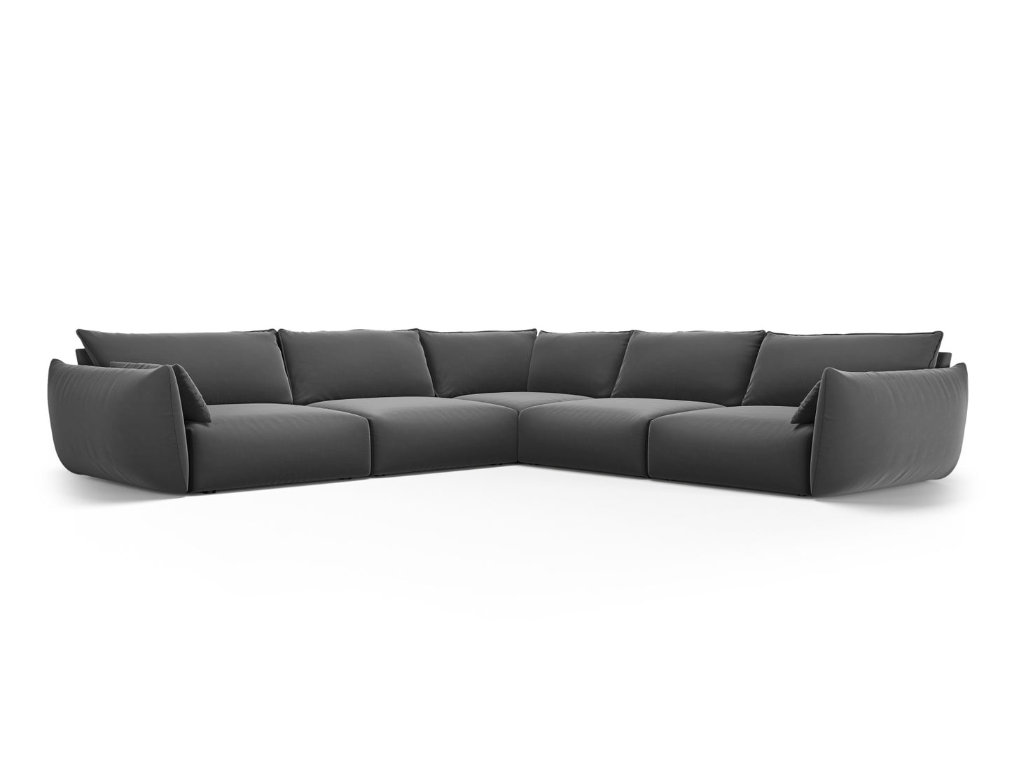 Matera Symmetrical Corner Sofa, 7 Seats, 286x286 cm — Dark Grey