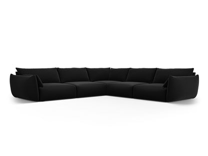 Matera Symmetrical Corner Sofa, 7 Seats, 286x286 cm — Black
