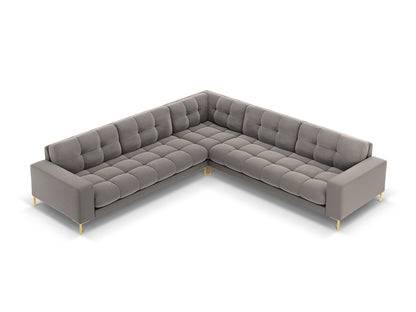 Bali Symmetrical Corner Sofa, 6 Seats, 256x256 cm — Light Grey / Gold Metal