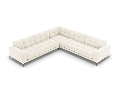 Bali Symmetrical Corner Sofa, 6 Seats, 256x256 cm — Light Beige / Black Metal