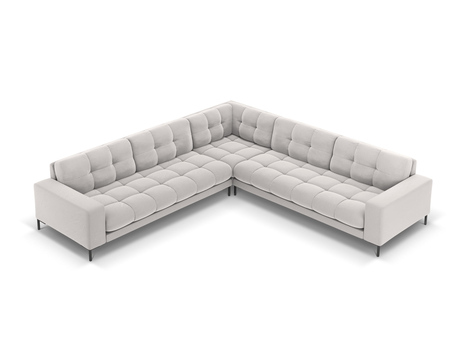 Bali Symmetrical Corner Sofa, 6 Seats, 256x256 cm — Silver / Black Metal