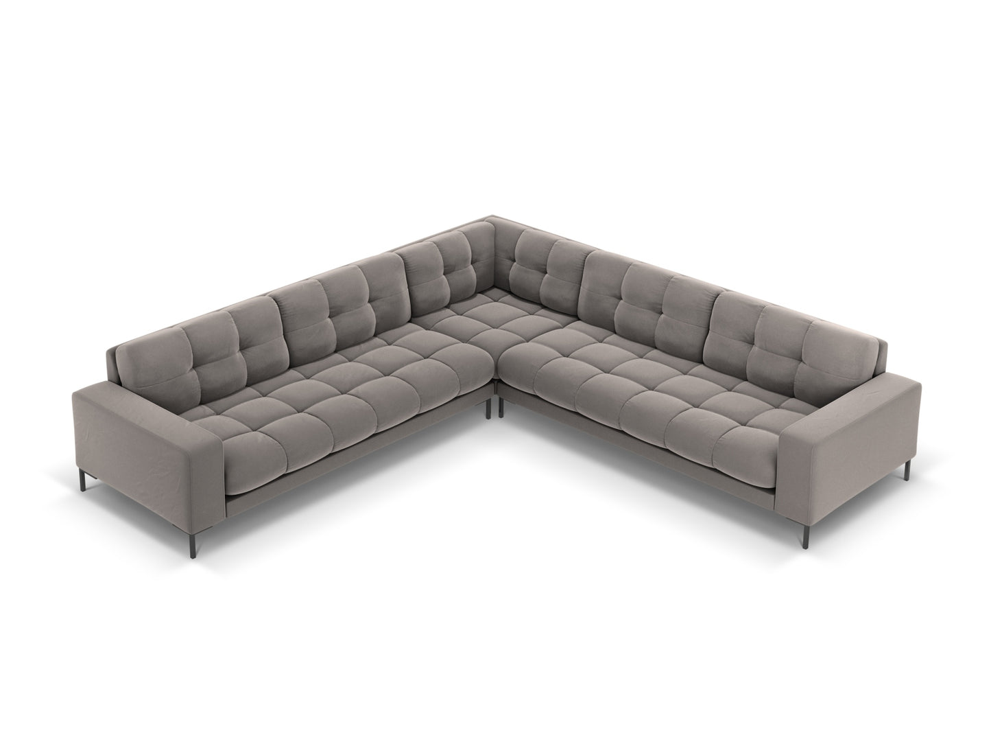 Bali Symmetrical Corner Sofa, 6 Seats, 256x256 cm — Light Grey / Black Metal