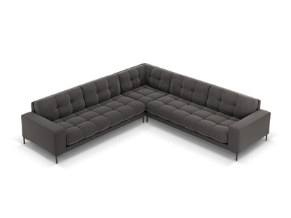 Bali Symmetrical Corner Sofa, 6 Seats, 256x256 cm — Dark Grey / Black Metal
