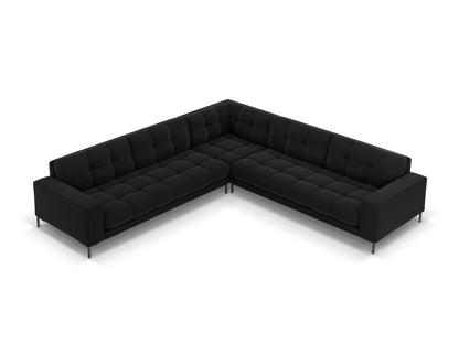 Bali Symmetrical Corner Sofa, 6 Seats, 256x256 cm — Black / Black Metal