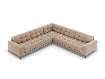 Bali Symmetrical Corner Sofa, 6 Seats, 256x256 cm — Beige / Black Metal