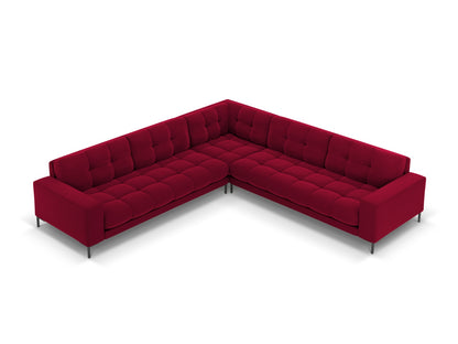 Bali Symmetrical Corner Sofa, 6 Seats, 256x256 cm — Red / Black Metal
