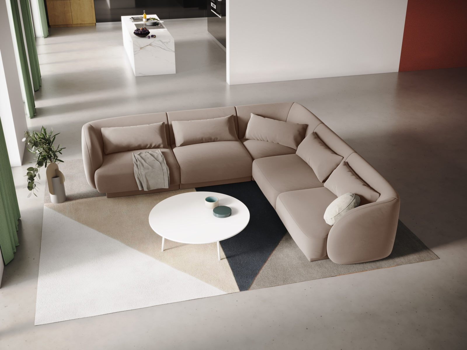 Tulum Reversible Corner Sofa, 5 Seats, 255x255 cm