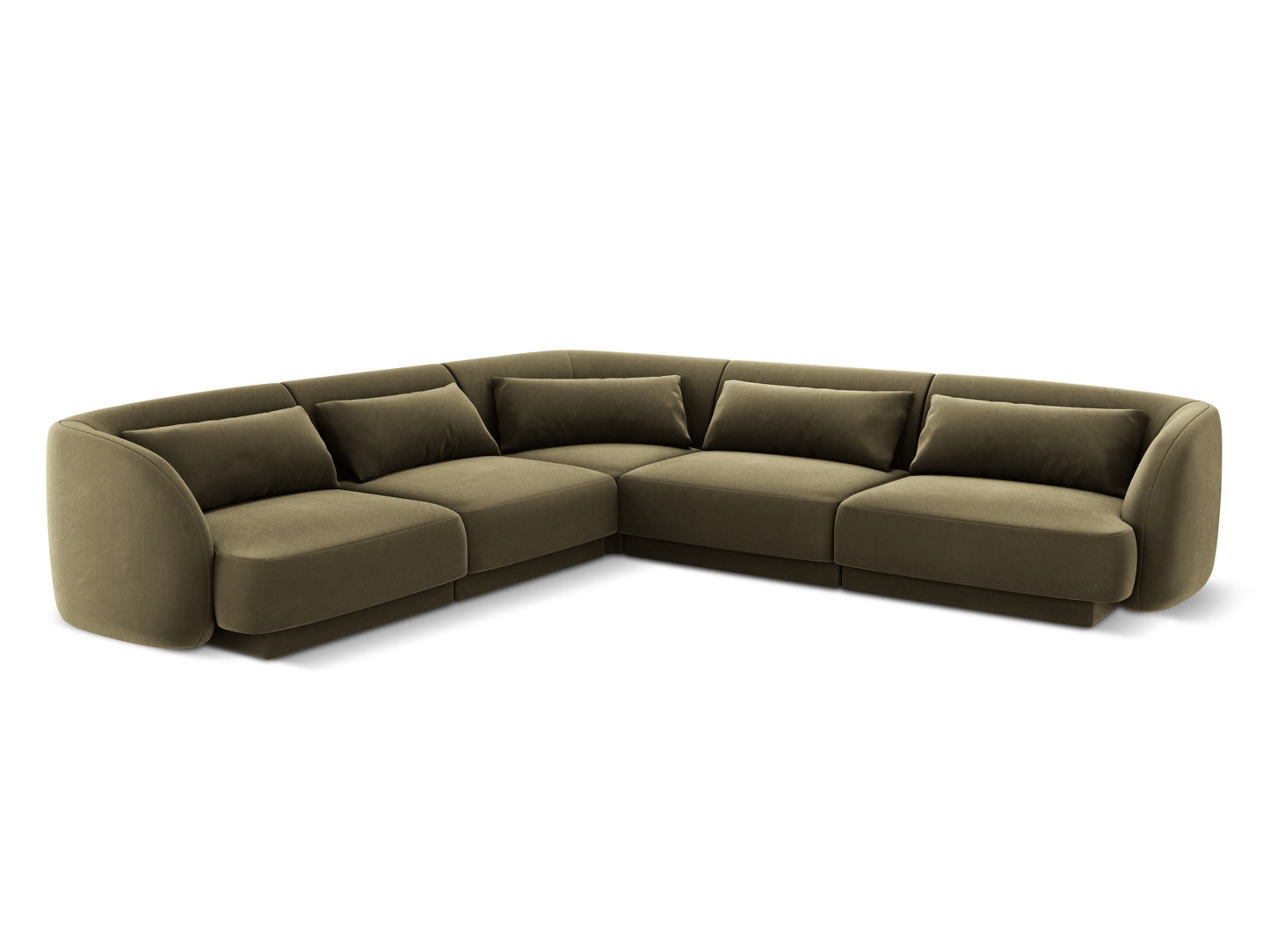 Tulum Reversible Corner Sofa, 5 Seats, 255x255 cm — Green