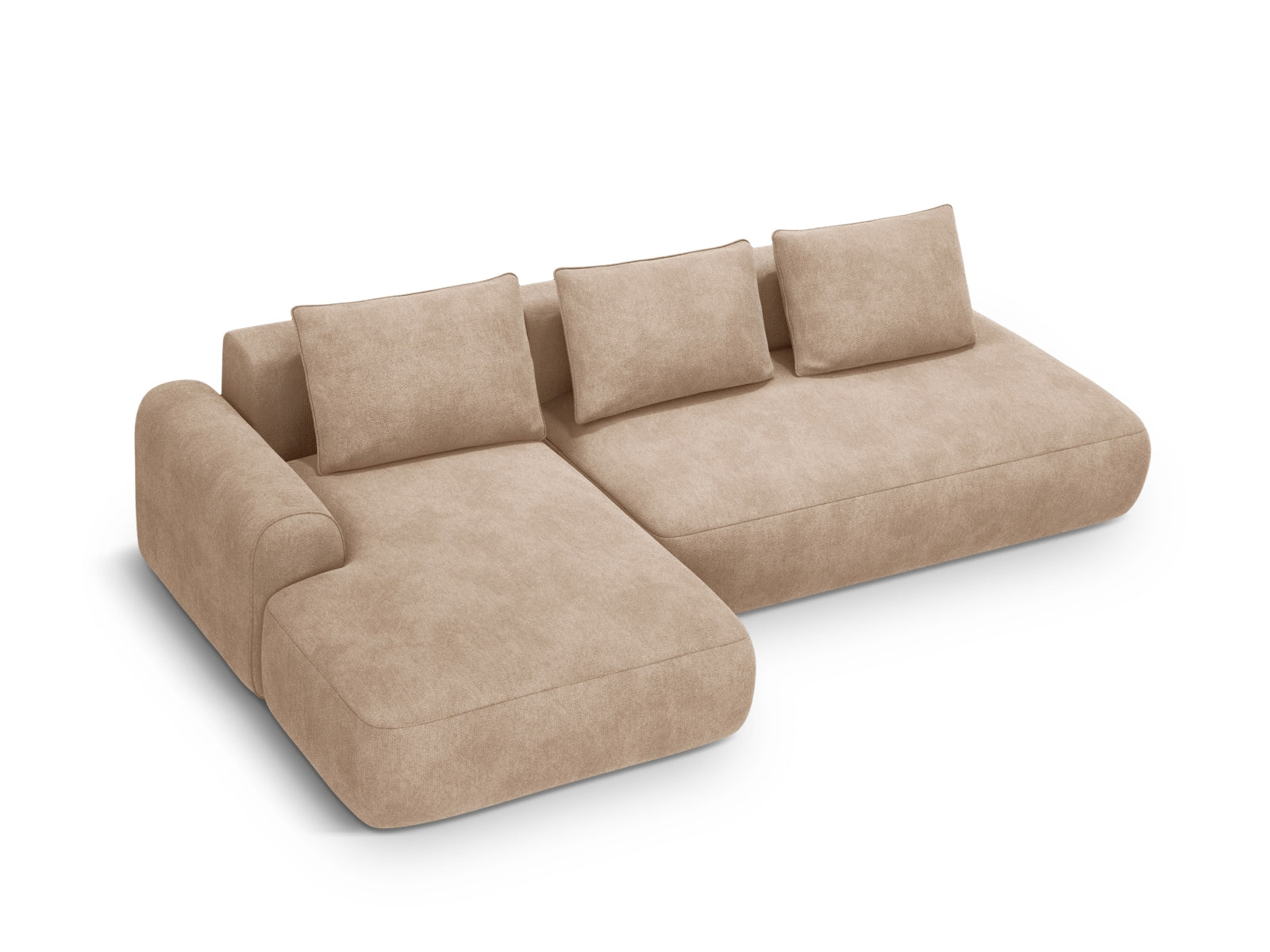 Calma Corner Sofa With Bed Function And Box, 5 Seats, 275x142 cm — Dark Beige / Left