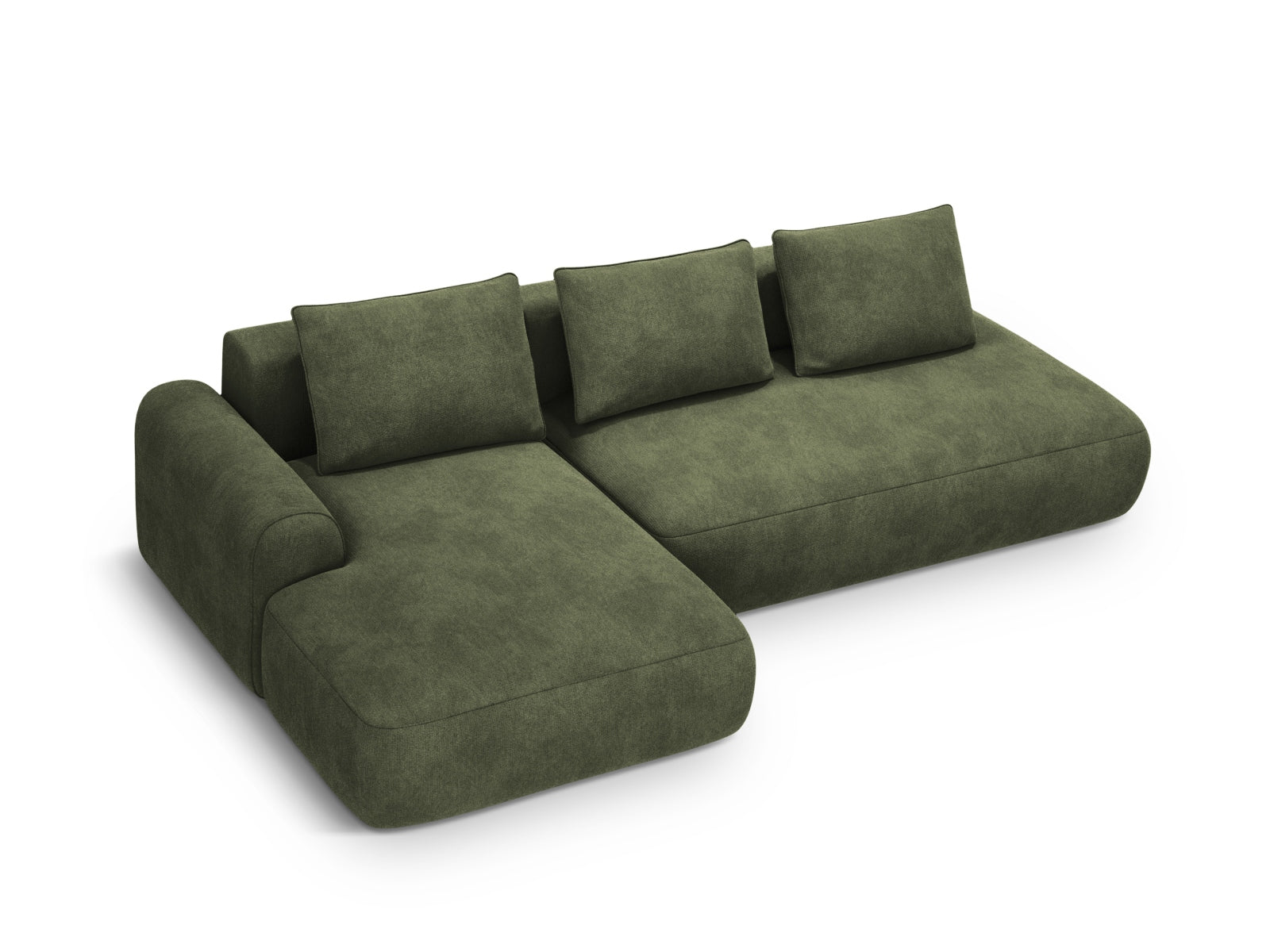 Calma Corner Sofa With Bed Function And Box, 5 Seats, 275x142 cm — Green / Left