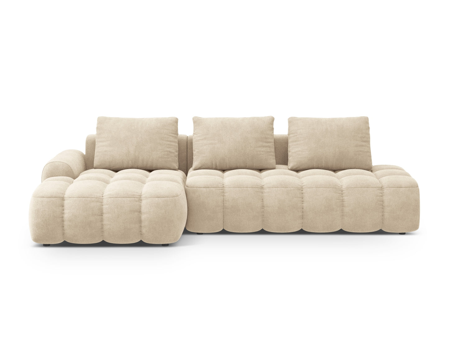 Linz Corner Sofa With Bed Function And Box, 3 Seats, 275x142 cm — Light Beige / Left