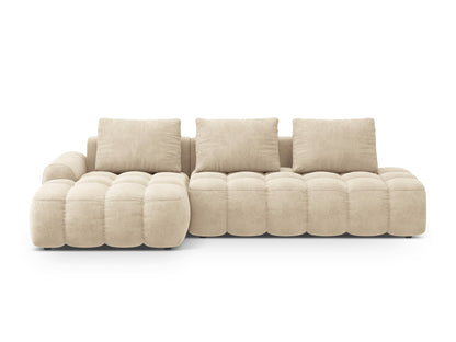 Linz Corner Sofa With Bed Function And Box, 3 Seats, 275x142 cm — Light Beige / Left