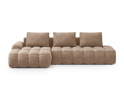 Linz Corner Sofa With Bed Function And Box, 3 Seats, 275x142 cm — Dark Beige / Left