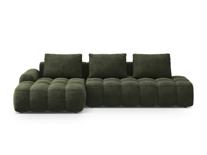 Linz Corner Sofa With Bed Function And Box, 3 Seats, 275x142 cm — Green / Left
