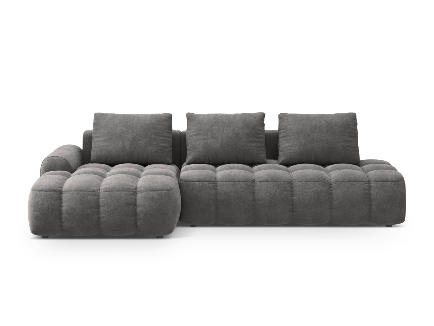 Linz Corner Sofa With Bed Function And Box, 3 Seats, 275x142 cm — Grey / Left