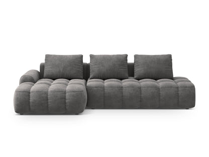 Linz Corner Sofa With Bed Function And Box, 3 Seats, 275x142 cm — Grey / Left