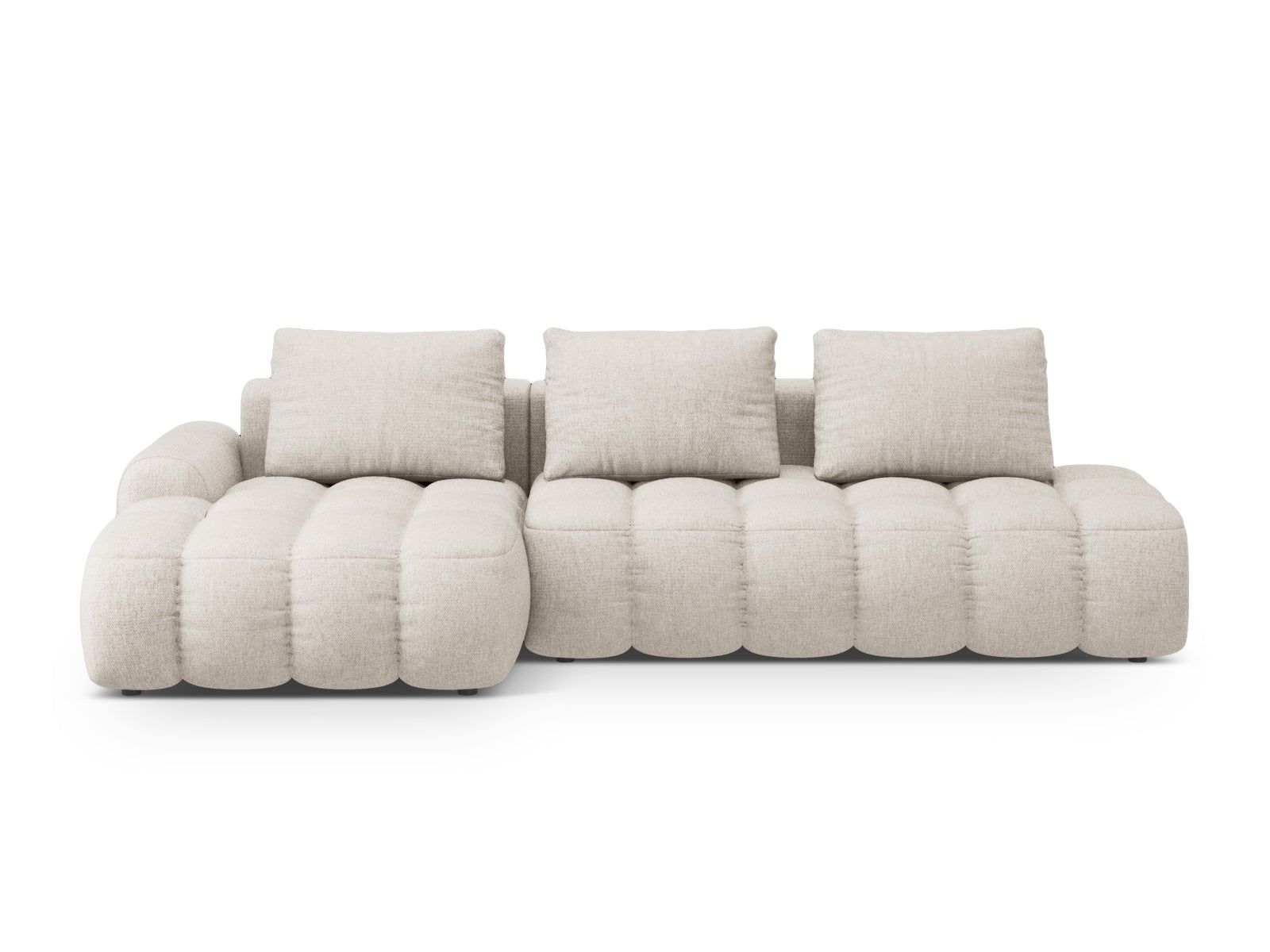 Linz Corner Sofa With Bed Function And Box, 3 Seats, 275x142 cm — Beige / Left
