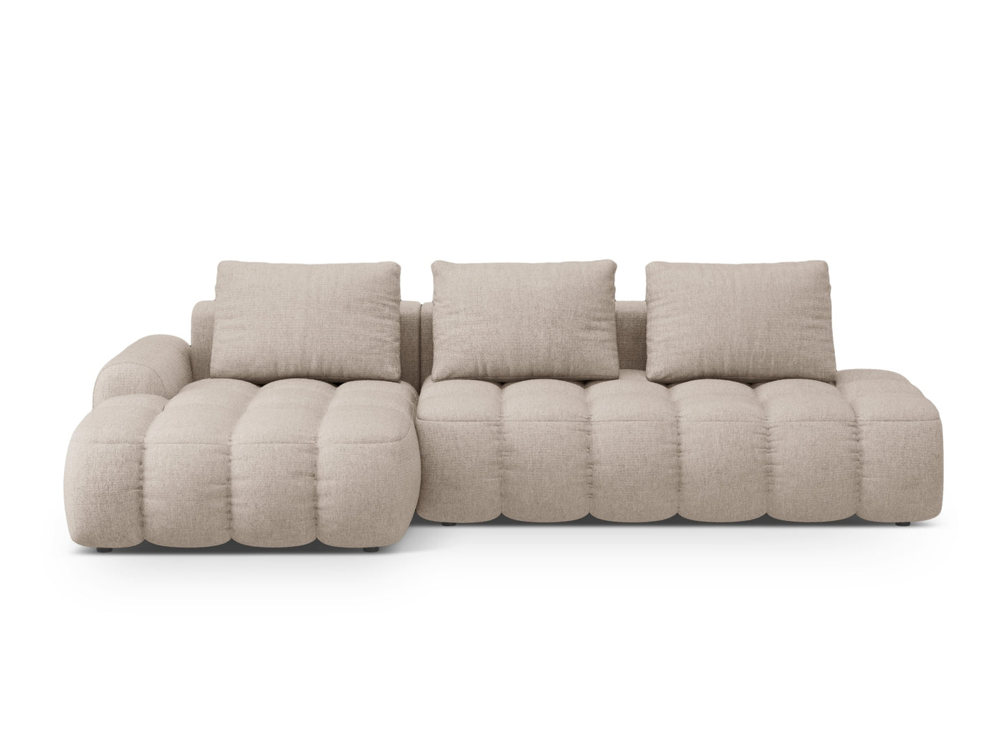 Linz Corner Sofa With Bed Function And Box, 3 Seats, 275x142 cm — Sand / Left