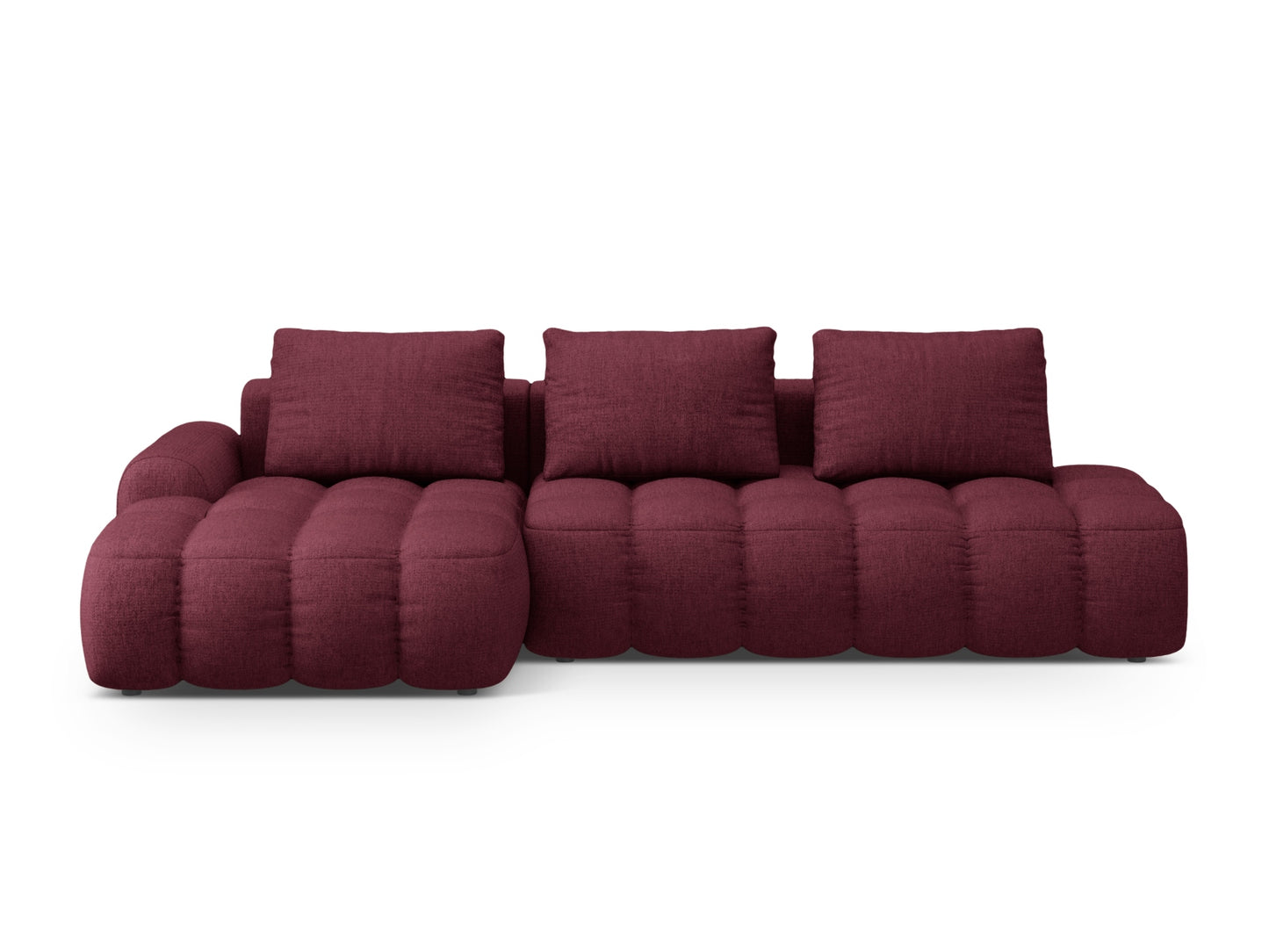 Linz Corner Sofa With Bed Function And Box, 3 Seats, 275x142 cm — Burgundy / Left