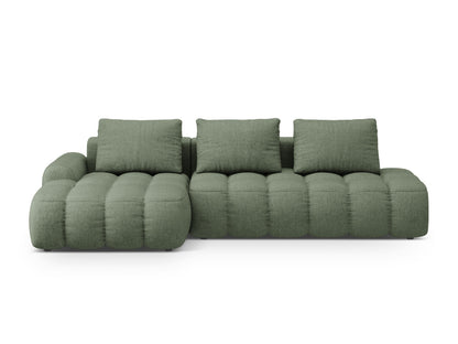 Linz Corner Sofa With Bed Function And Box, 3 Seats, 275x142 cm — Dark Olive Green / Left
