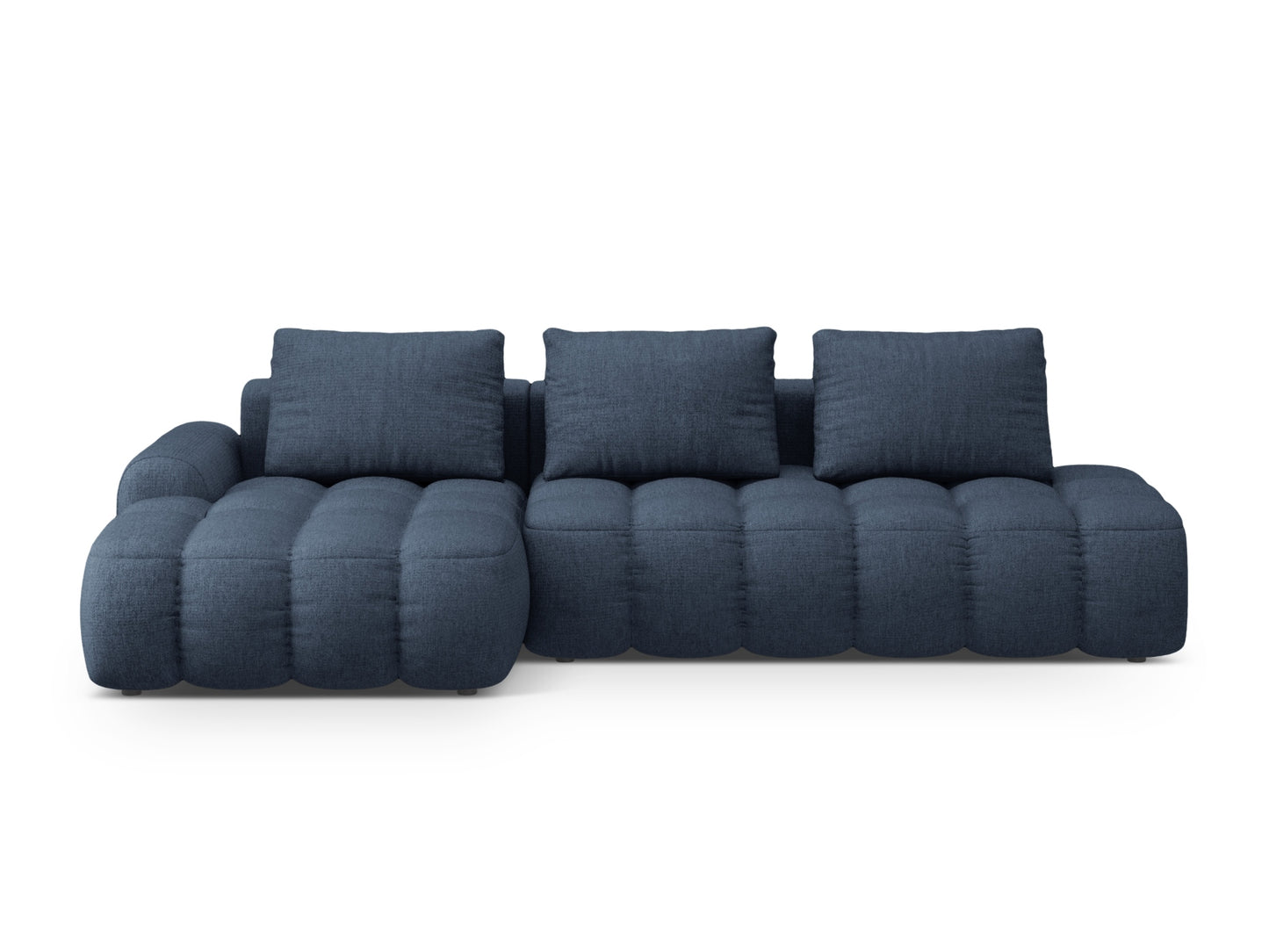Linz Corner Sofa With Bed Function And Box, 3 Seats, 275x142 cm — Dark Blue / Left