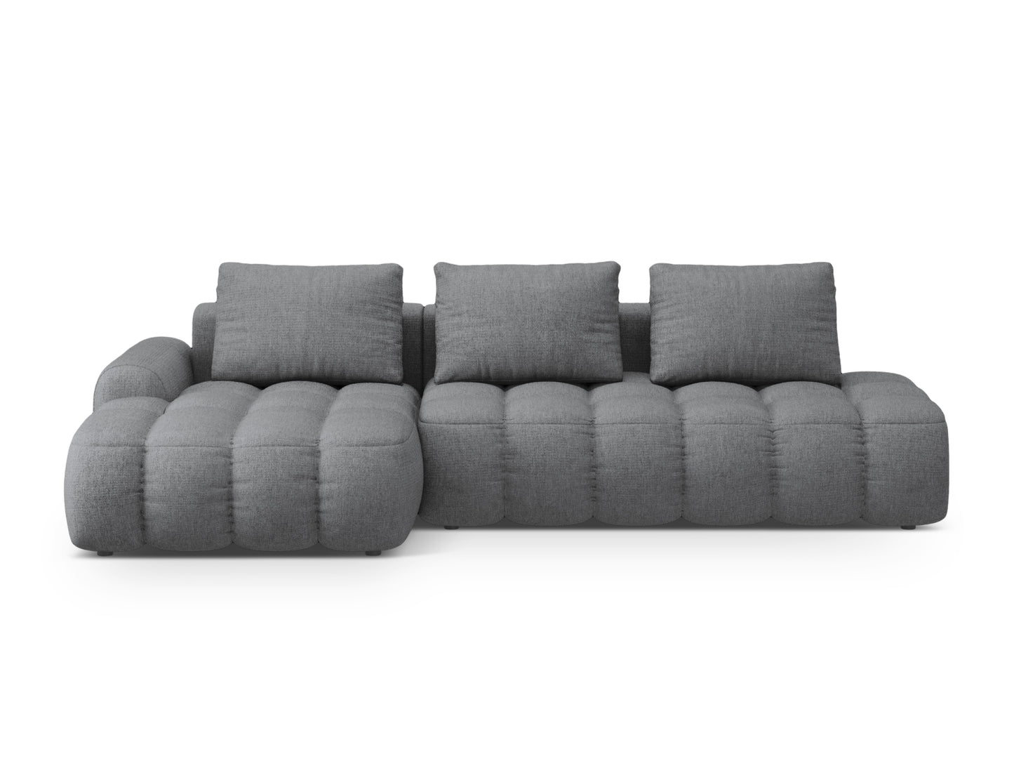 Linz Corner Sofa With Bed Function And Box, 3 Seats, 275x142 cm — Grey / Left