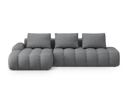 Linz Corner Sofa With Bed Function And Box, 3 Seats, 275x142 cm — Grey / Left