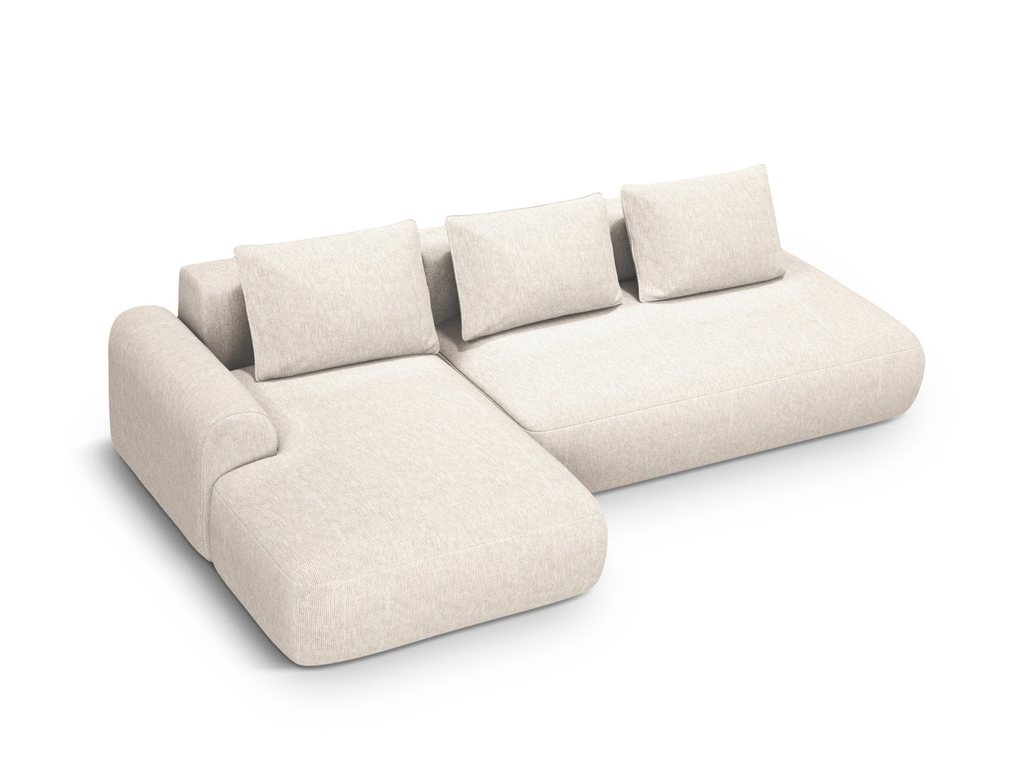 Calma Corner Sofa With Bed Function And Box, 5 Seats, 275x142 cm — Light Beige / Left
