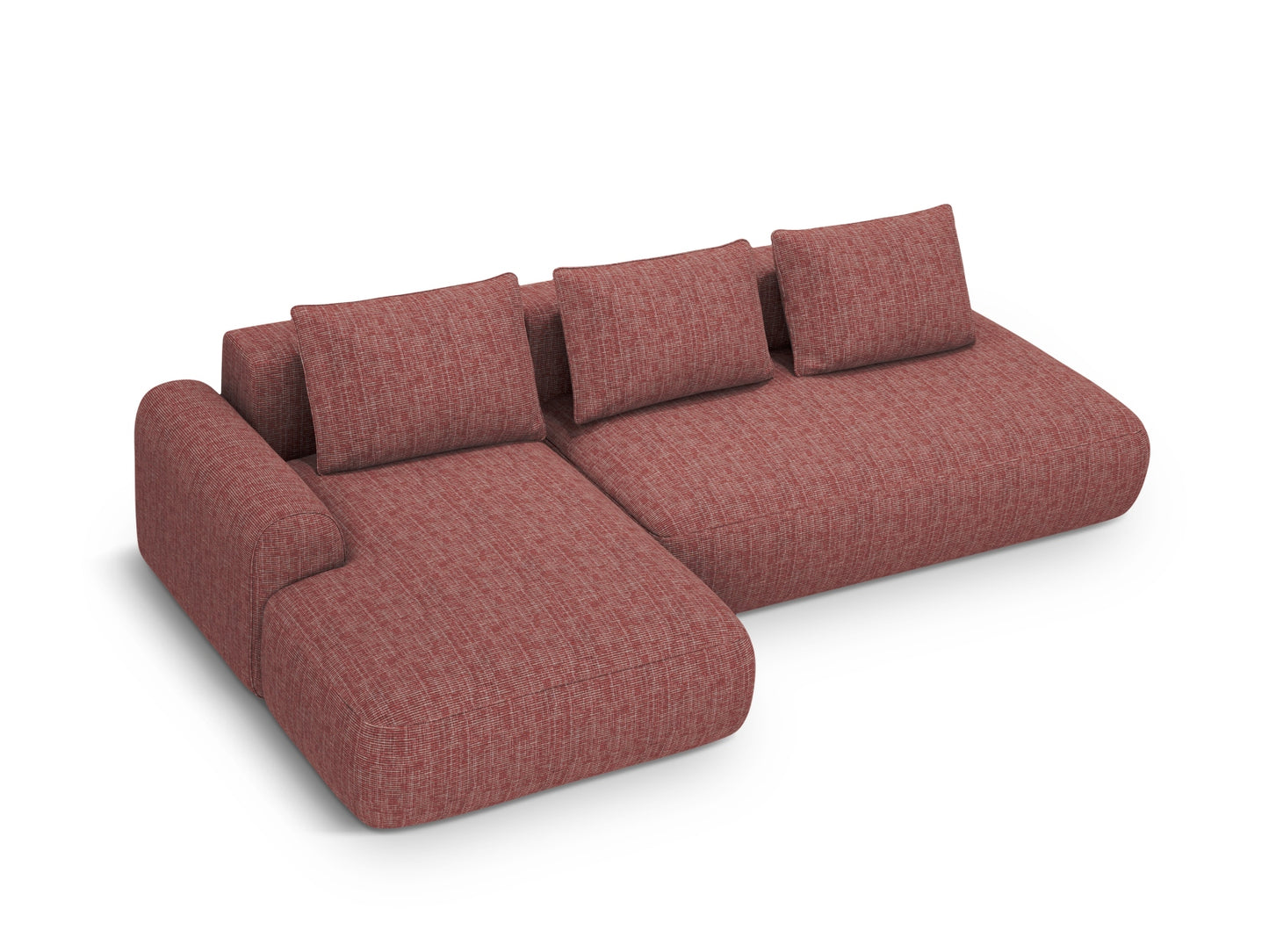 Calma Corner Sofa With Bed Function And Box, 5 Seats, 275x142 cm — Red / Left