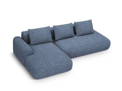 Calma Corner Sofa With Bed Function And Box, 5 Seats, 275x142 cm — Blue Melange / Left