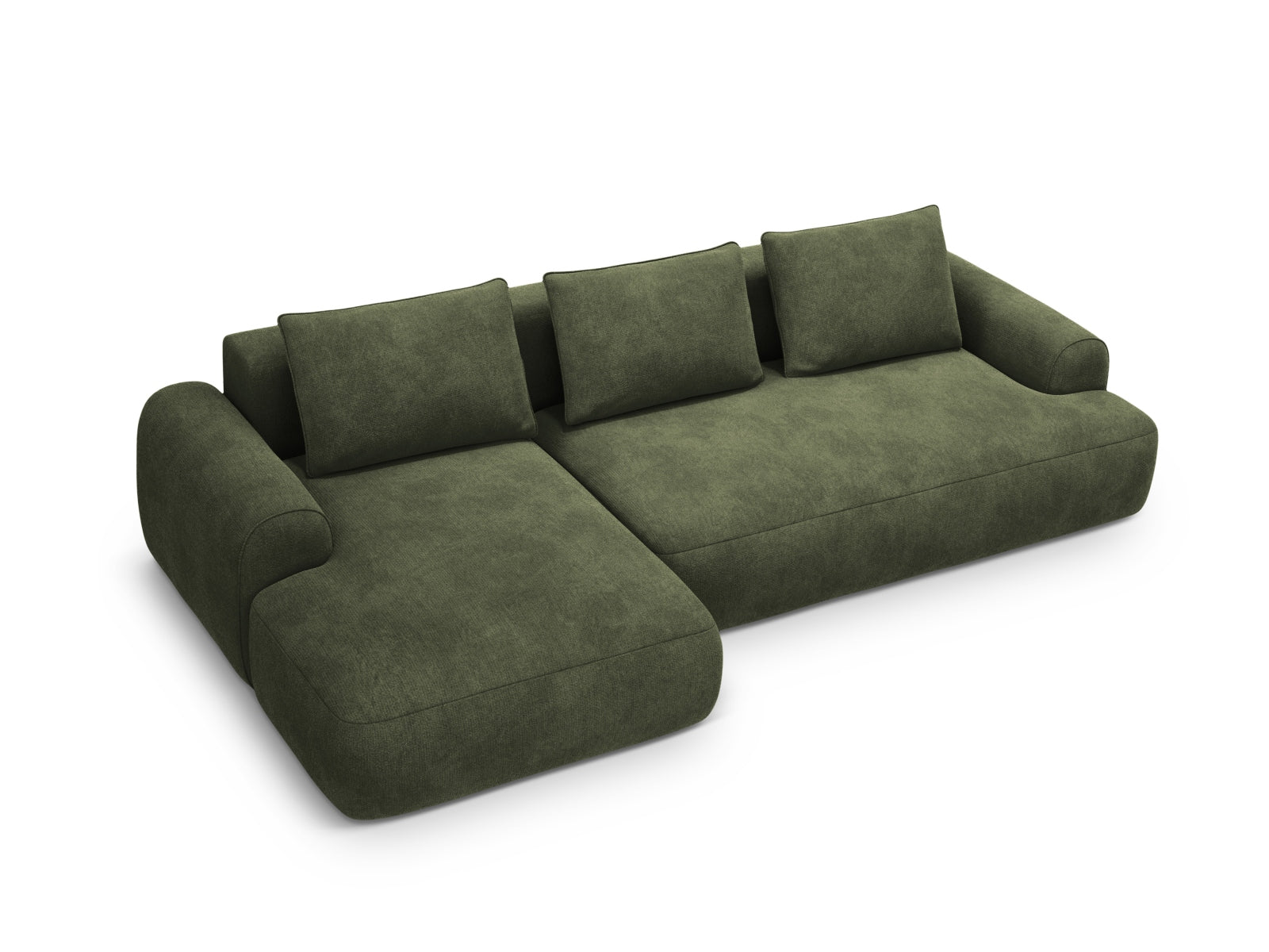 Calma Corner Sofa With Bed Function And Box, 3 Seats, 275x142 cm — Green / Left