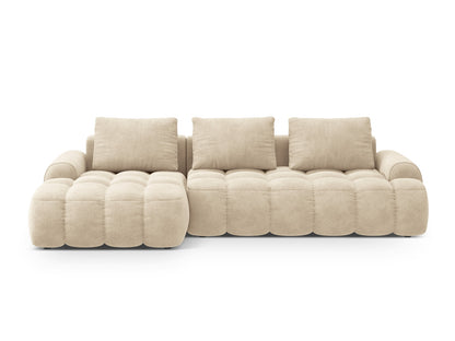 Linz Corner Sofa With Bed Function And Box, 3 Seats, 275x142 cm — Light Beige / Left