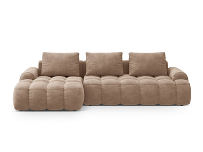 Linz Corner Sofa With Bed Function And Box, 3 Seats, 275x142 cm — Dark Beige / Left