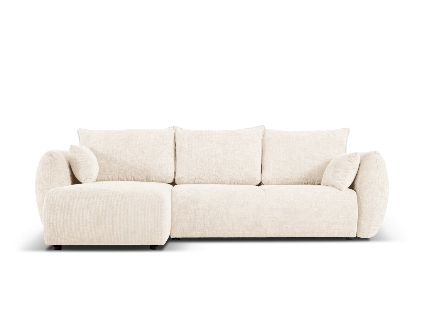 Matera Corner Sofa With Bed Function And Box, 4 Seats, 253x173 cm — Light Beige / Left
