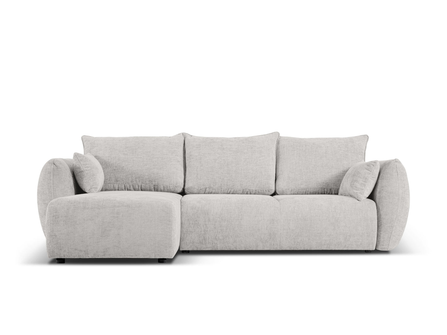 Matera Corner Sofa With Bed Function And Box, 4 Seats, 253x173 cm — Light Grey / Left