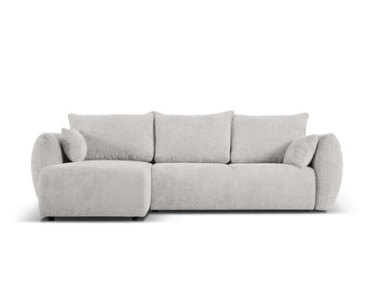 Matera Corner Sofa With Bed Function And Box, 4 Seats, 253x173 cm — Light Grey / Left
