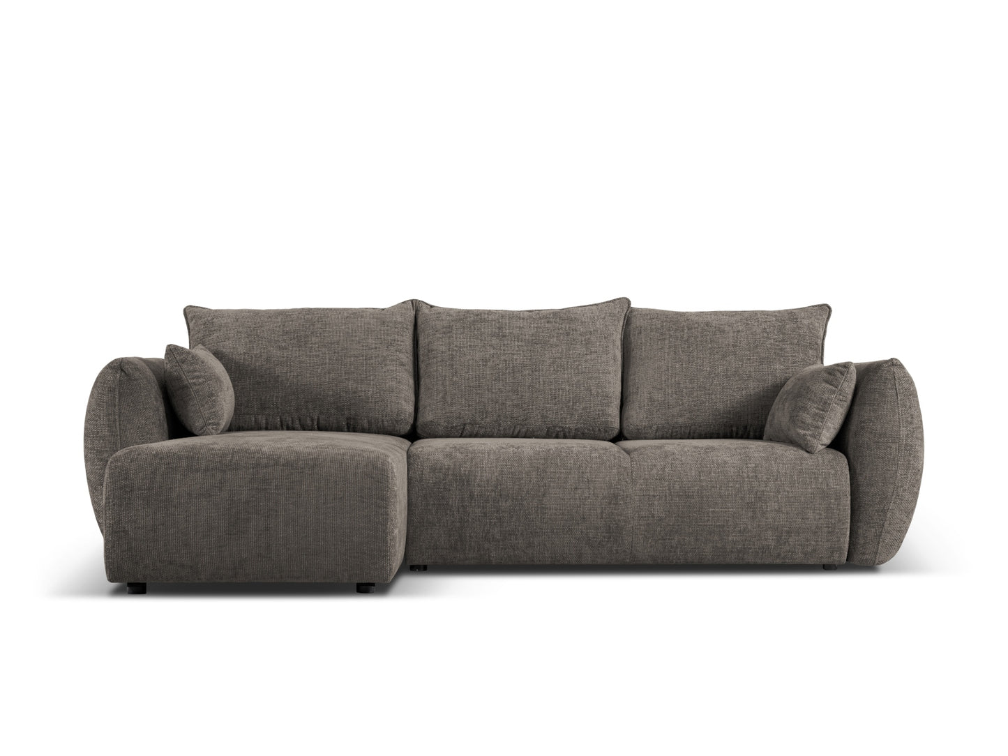 Matera Corner Sofa With Bed Function And Box, 4 Seats, 253x173 cm — Grey / Left