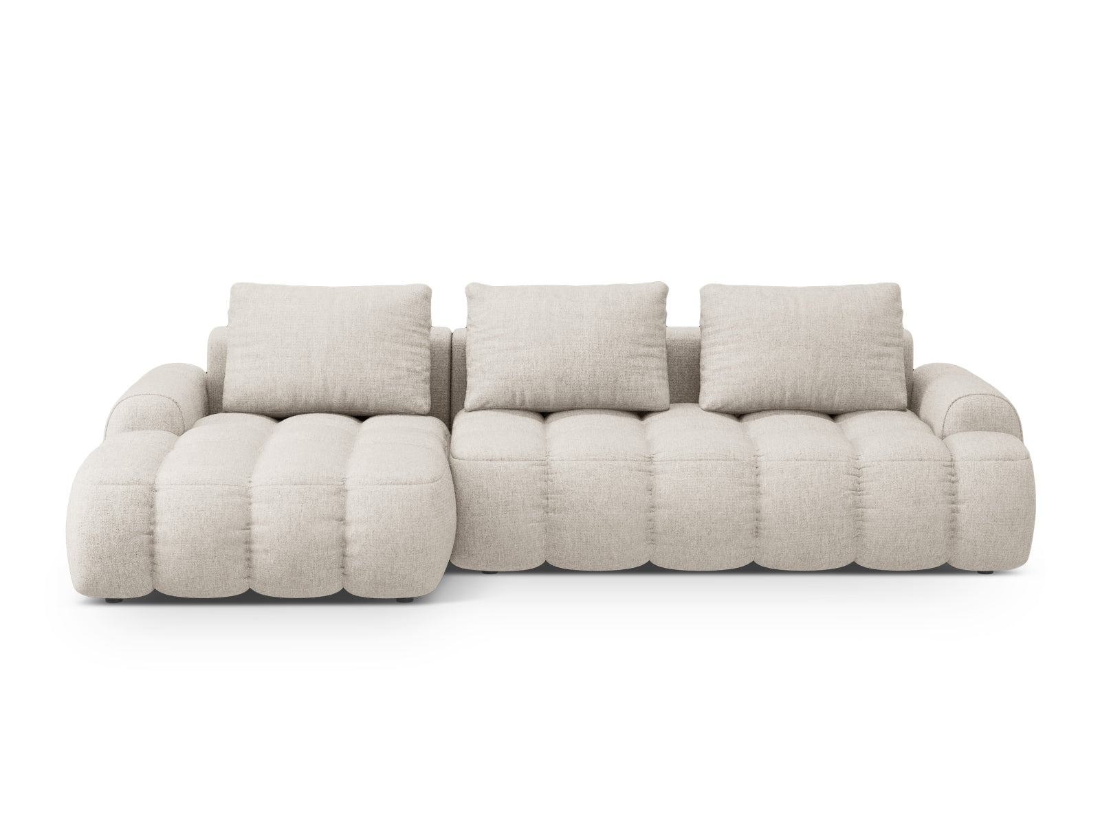 Linz Corner Sofa With Bed Function And Box, 3 Seats, 275x142 cm — Beige / Left