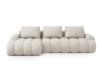 Linz Corner Sofa With Bed Function And Box, 3 Seats, 275x142 cm — Beige / Left