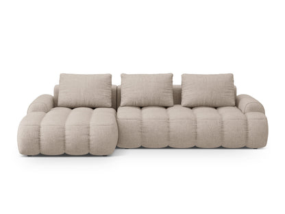 Linz Corner Sofa With Bed Function And Box, 3 Seats, 275x142 cm — Sand / Left
