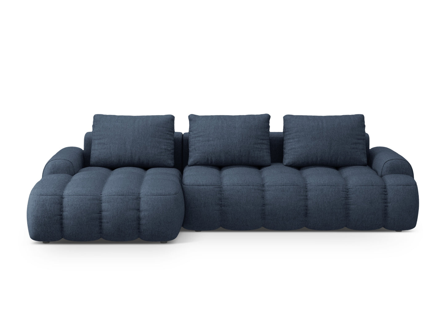 Linz Corner Sofa With Bed Function And Box, 3 Seats, 275x142 cm — Dark Blue / Left
