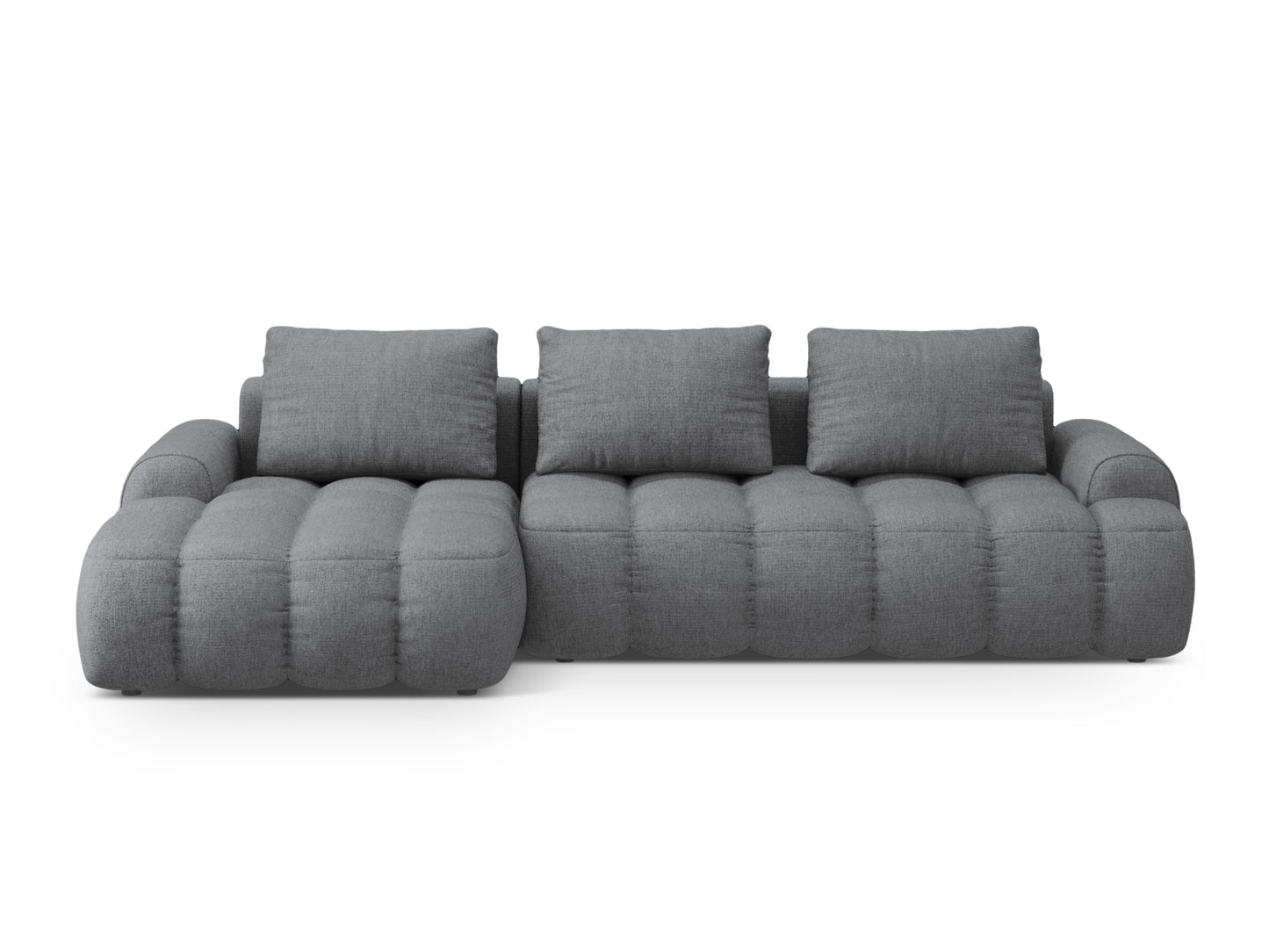 Linz Corner Sofa With Bed Function And Box, 3 Seats, 275x142 cm — Grey / Left