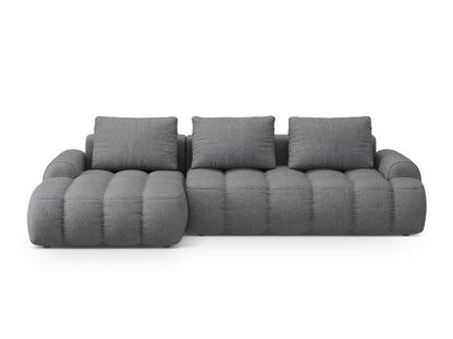 Linz Corner Sofa With Bed Function And Box, 3 Seats, 275x142 cm — Grey / Left