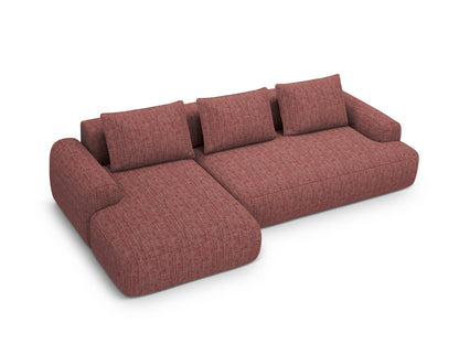 Calma Corner Sofa With Bed Function And Box, 3 Seats, 275x142 cm — Red / Left