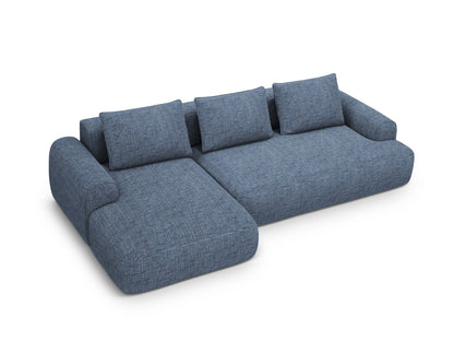Calma Corner Sofa With Bed Function And Box, 3 Seats, 275x142 cm — Blue Melange / Left