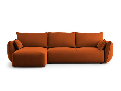 Matera Corner Sofa With Bed Function And Box, 4 Seats, 253x173 cm — Terracotta / Left