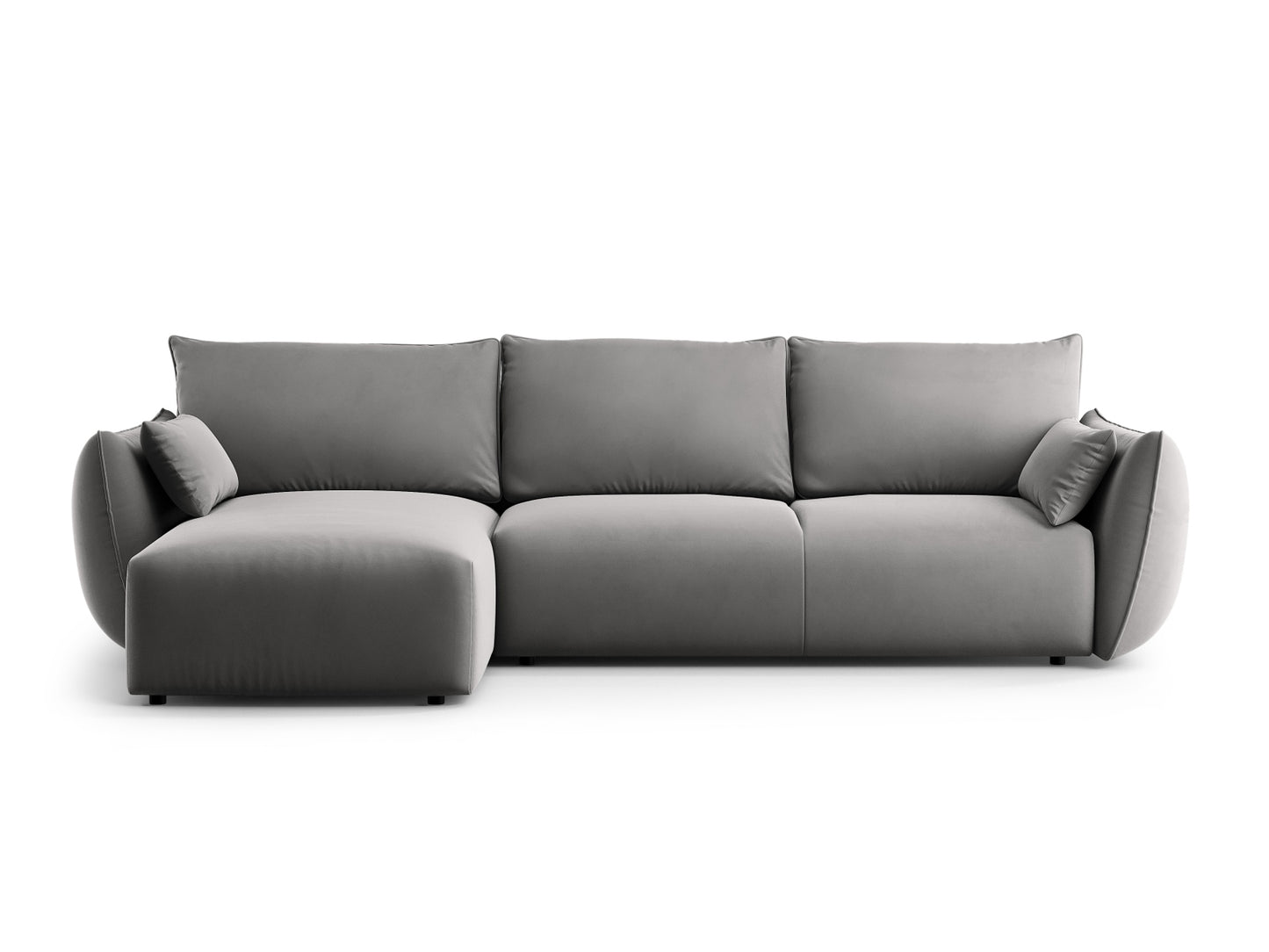 Matera Corner Sofa With Bed Function And Box, 4 Seats, 253x173 cm — Grey / Left