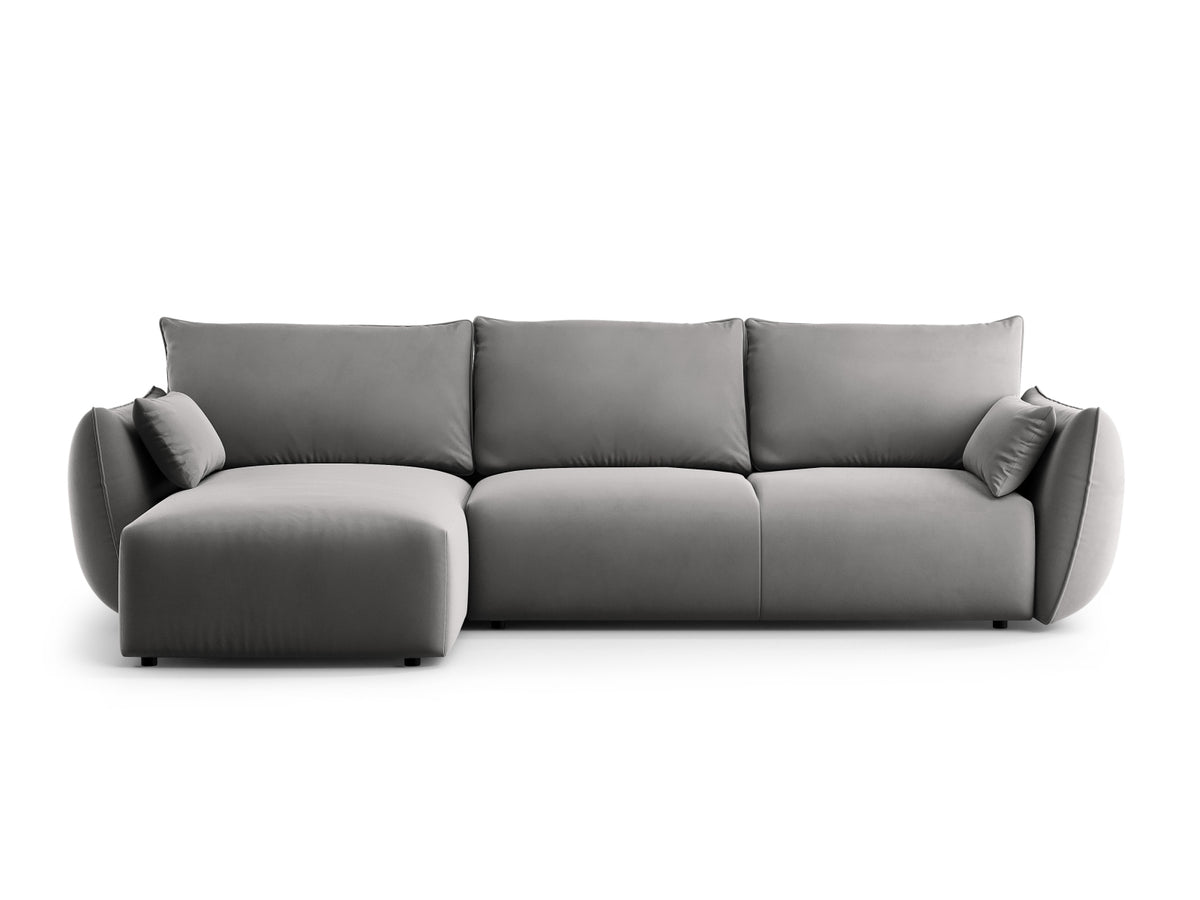 Matera Corner Sofa With Bed Function And Box, 4 Seats, 253x173 cm — Grey / Left