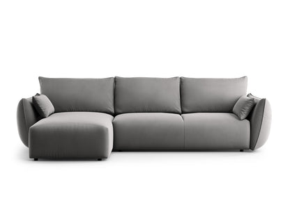 Matera Corner Sofa With Bed Function And Box, 4 Seats, 253x173 cm — Grey / Left