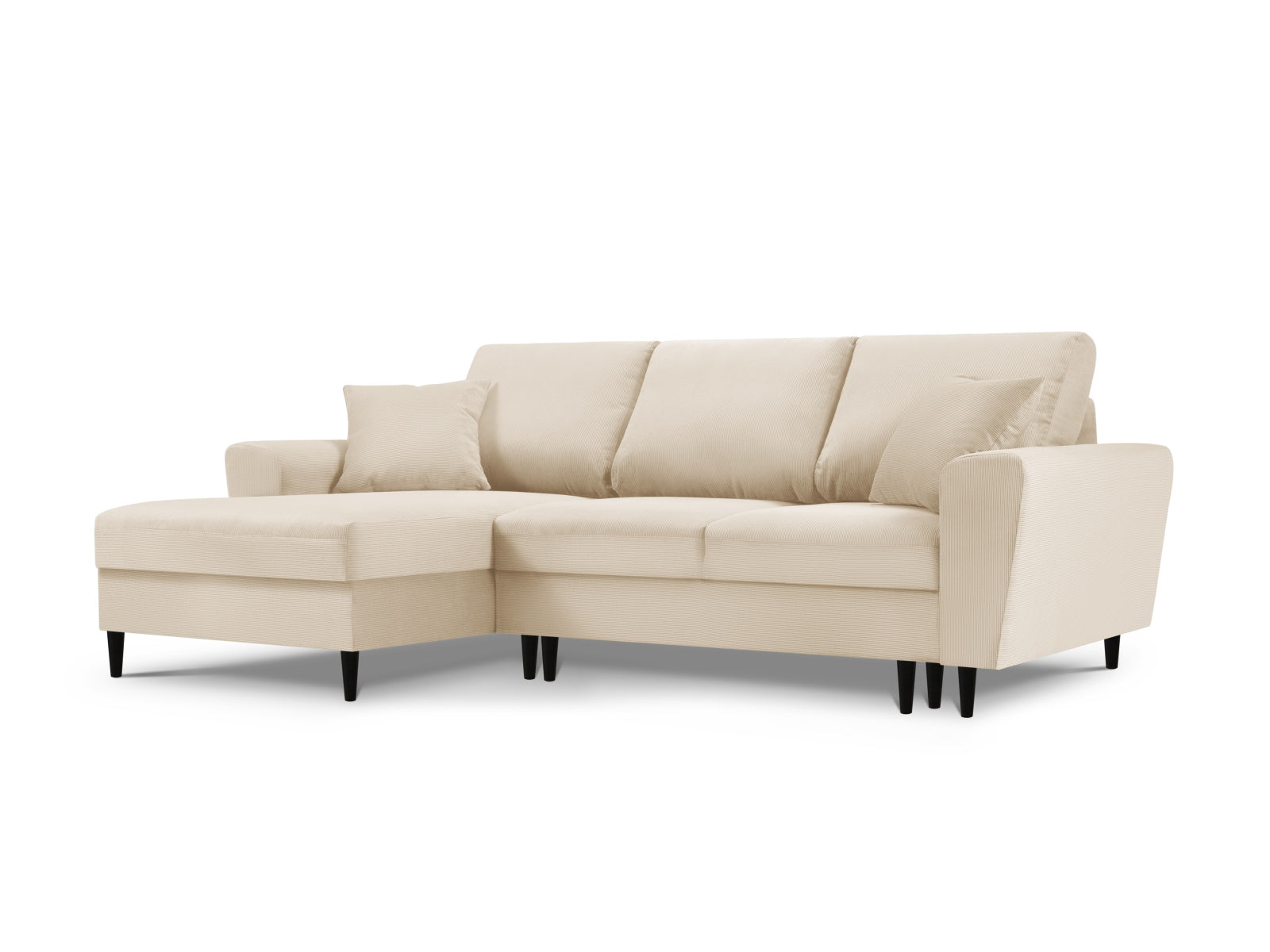 Kyoto Corner Sofa With Bed Function And Box, 4 Seats, 241x145 cm — Beige / Left